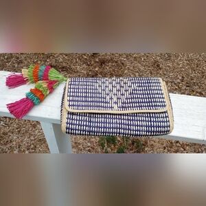 Mar Y Sol Clutch Purse with Fringe